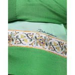 Dolce & Gabbana Green Silk Granita Al Limone Long Sleeves Sweater Dolce & Gabbana Sea Green