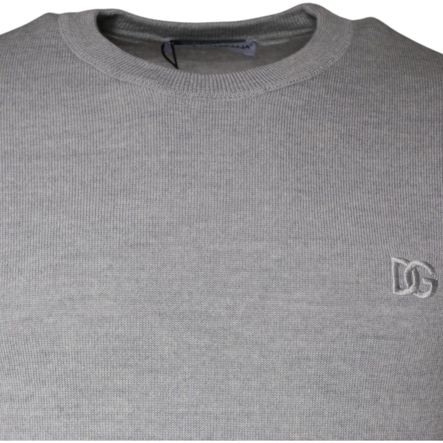 Dolce & Gabbana Light Gray Wool Crew Neck Pullover Sweater TSH86989-46