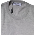 Dolce & Gabbana Light Gray Wool Crew Neck Pullover Sweater TSH86989-46