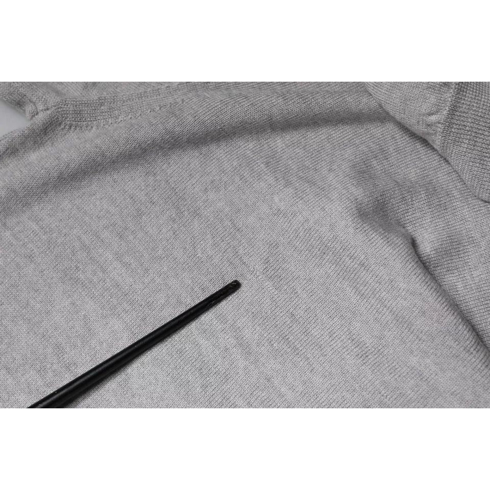 Dolce & Gabbana Light Gray Wool Crew Neck Pullover Sweater TSH86989-46
