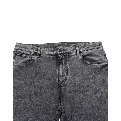 Dolce & Gabbana Gray Cotton Slim Fit Denim Trouser Jeans