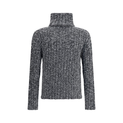 Dolce & Gabbana Gray Fleece Wool Turtleneck with ribbed design, showcasing autumn-winter style for elegance and originality.