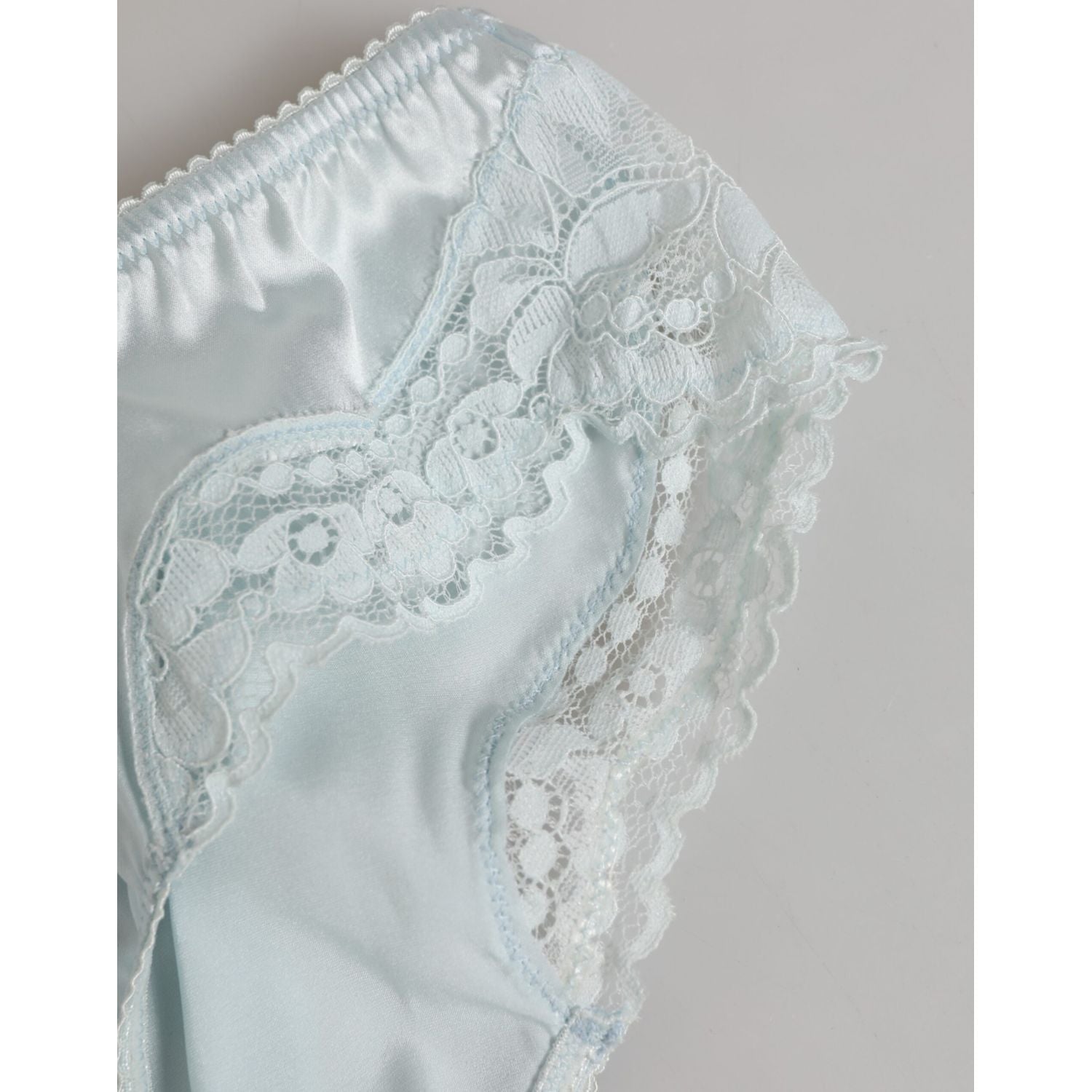 Dolce & Gabbana Gray Silk Satin Floral Lace Panty Brief Underwear