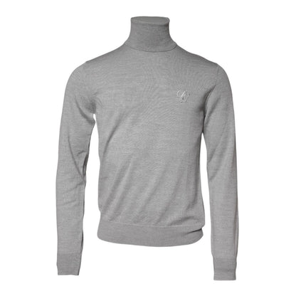 Dolce & Gabbana Gray Wool Knitted Men Pullover Sweater