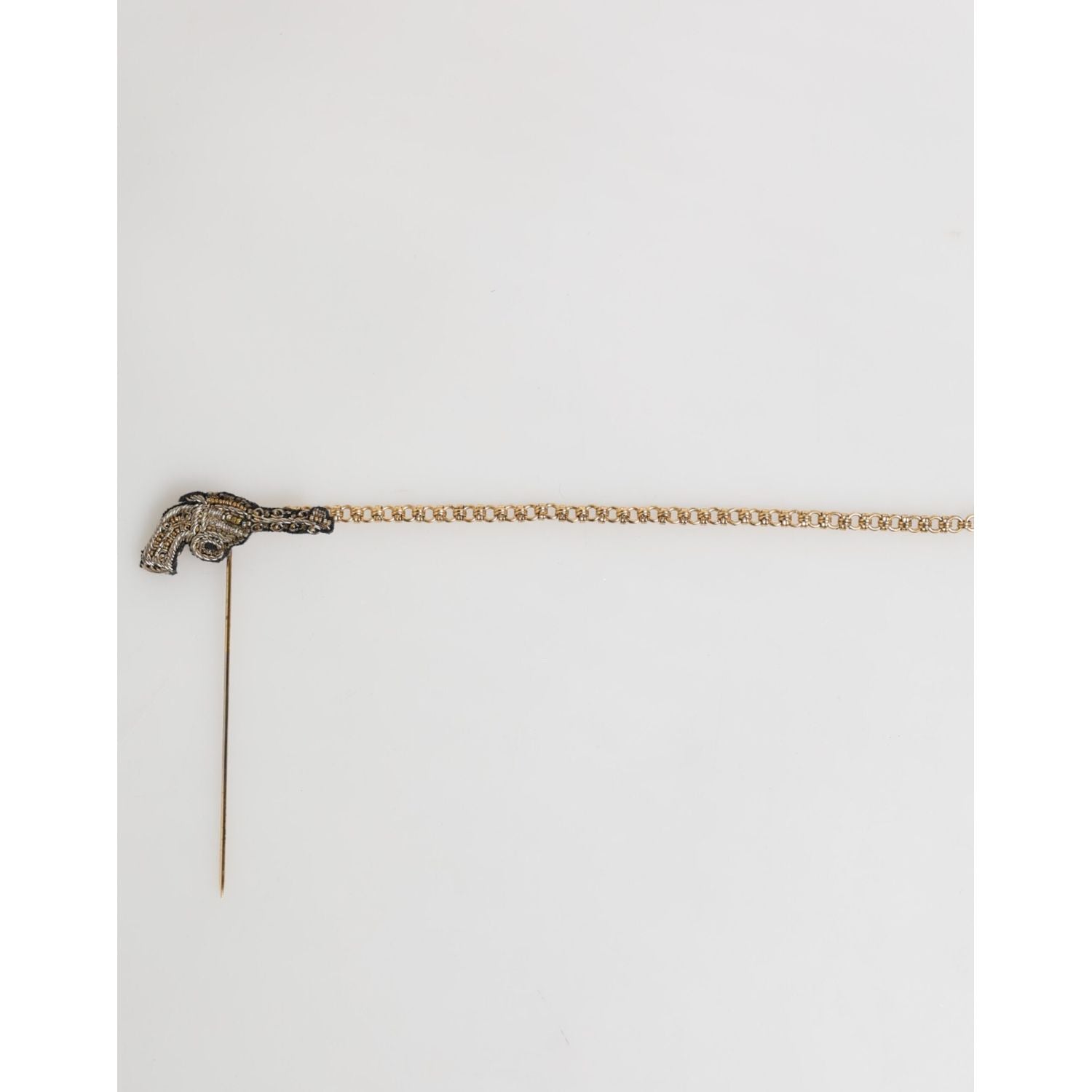 Dolce & Gabbana Lapel Pin Brass Copper Revolver Men Accessories Brooch