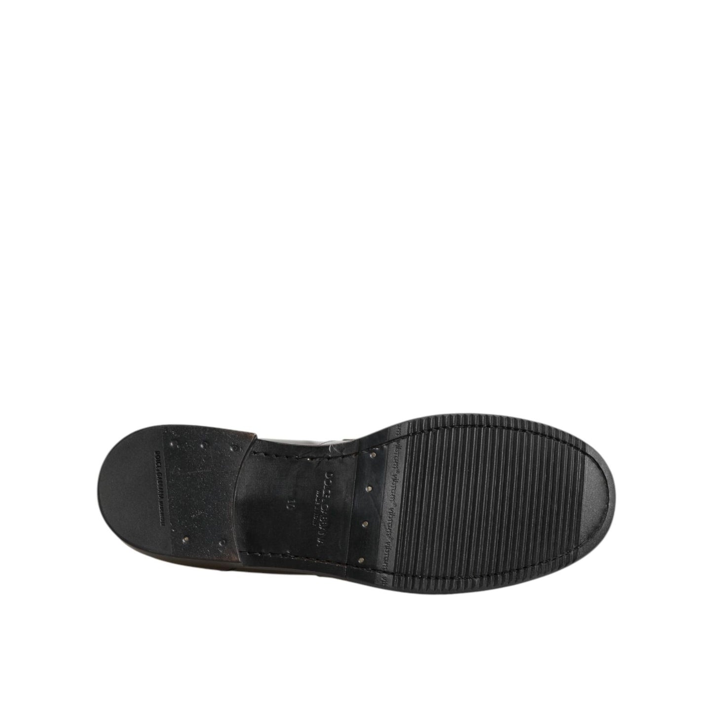 Dolce & Gabbana Metallic Silver Logo Slip On Men Dress Shoes