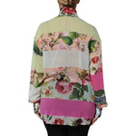 Dolce & Gabbana Multicolor Floral Patchwork Silk Ascot Collar Top