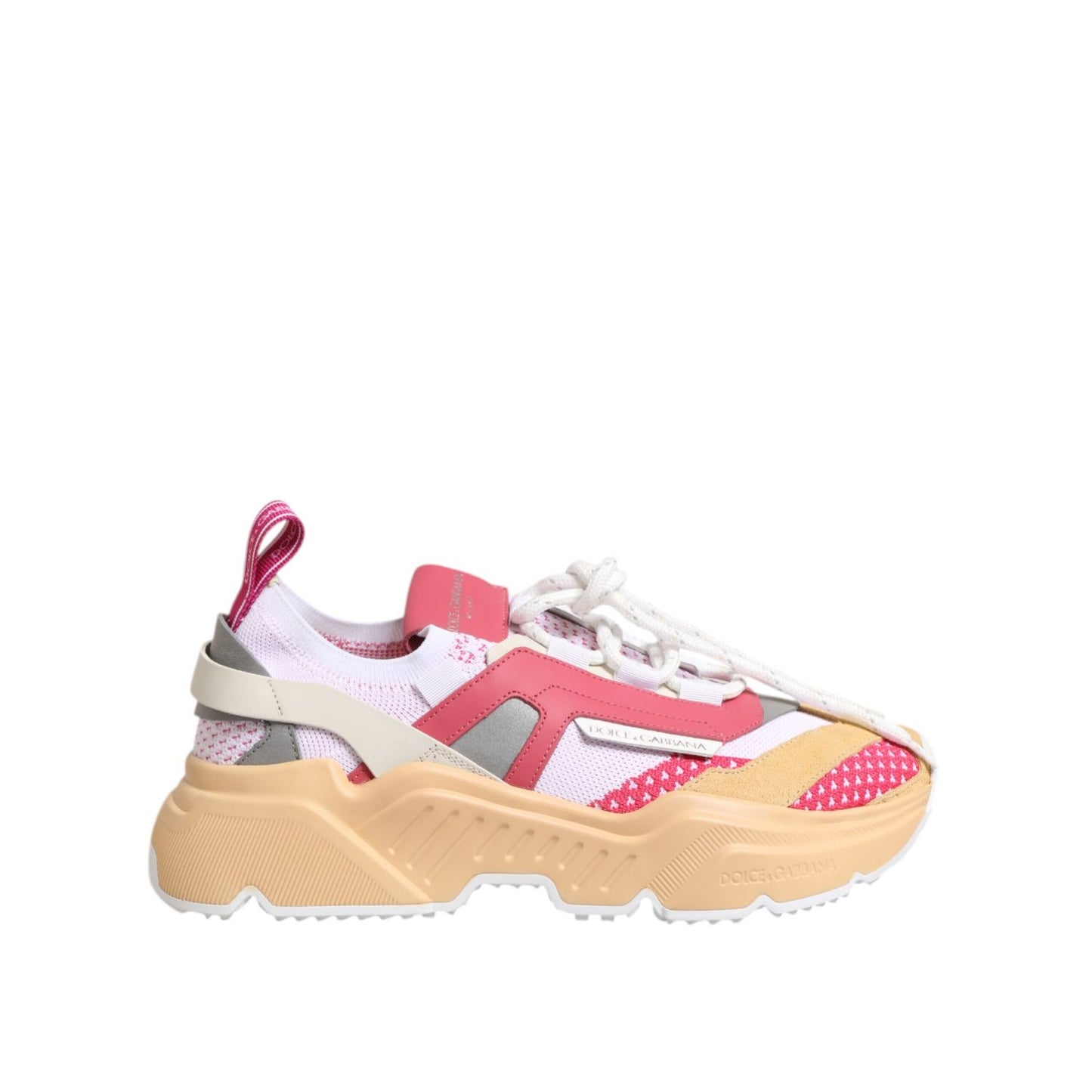 Dolce & Gabbana Multicolor Leather Daymaster Low Top Sneakers Shoes with chunky rubber sole and lace-up closure.