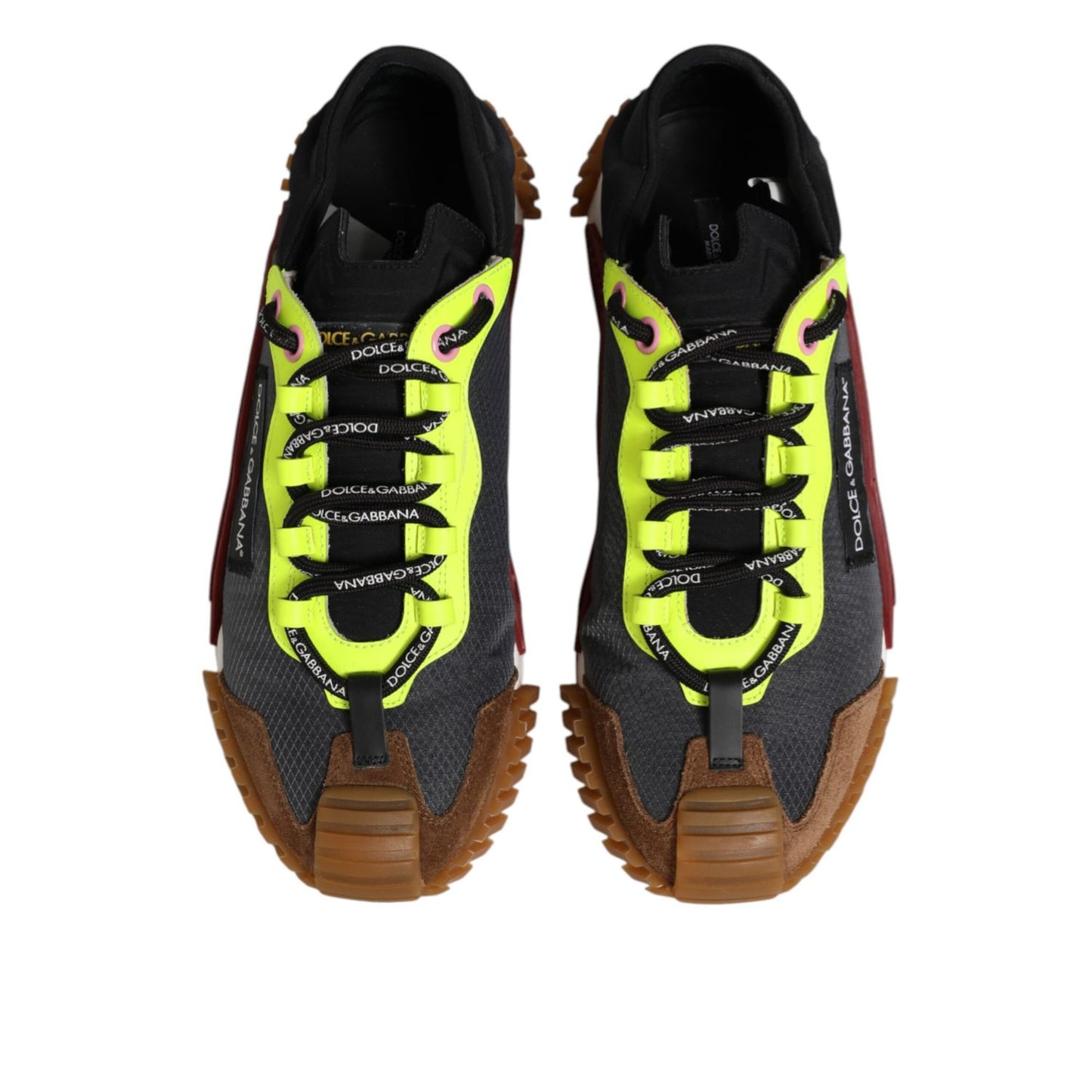 Dolce & Gabbana Multicolor Nylon Low Top NS1 Sneakers Shoes featuring vibrant colors and bold design, top view of unique sneaker style.