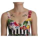 Dolce & Gabbana Multicolor Poplin Floral Mini Flared Dress