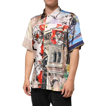 Dolce & Gabbana Multicolor Printed Casual Short Sleeve Shirt
