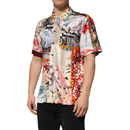 Dolce & Gabbana Multicolor Shell Print Hawaii Casual Shirt