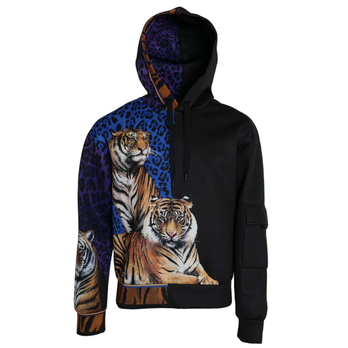 Dolce & Gabbana Multicolor Tiger Hooded Sweatshirt Sweater
