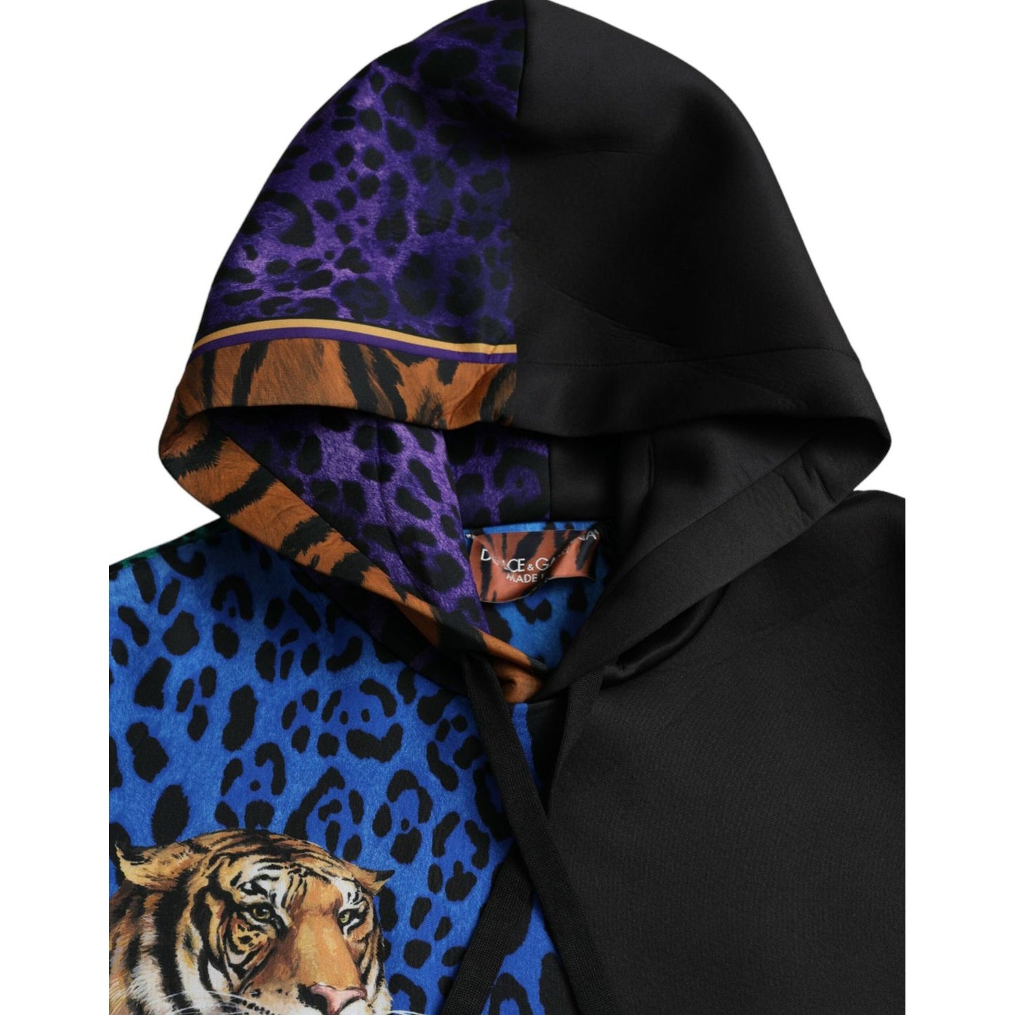 Dolce & Gabbana Multicolor Tiger Hooded Sweatshirt Sweater
