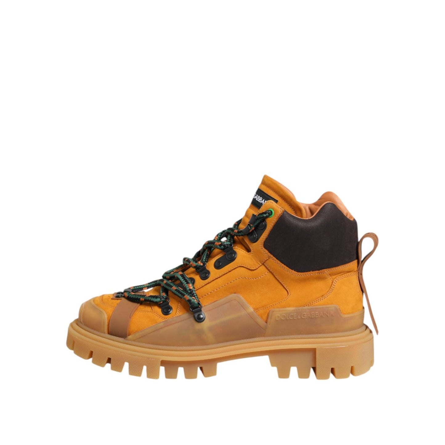 Dolce & Gabbana Orange Lace Up Trekking Ankle Boots Shoes