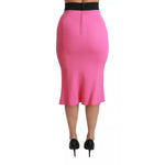 Dolce & Gabbana Pink High Waist Pencil Cut Midi Skirt