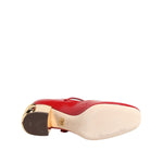 Dolce & Gabbana Red Leather DG Logo Heels Sandals Shoes