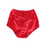 Dolce & Gabbana Red Silk Satin High-Waist Briefs Underwear, elegant Bordeaux satin, part of the Joy Therapy collection.