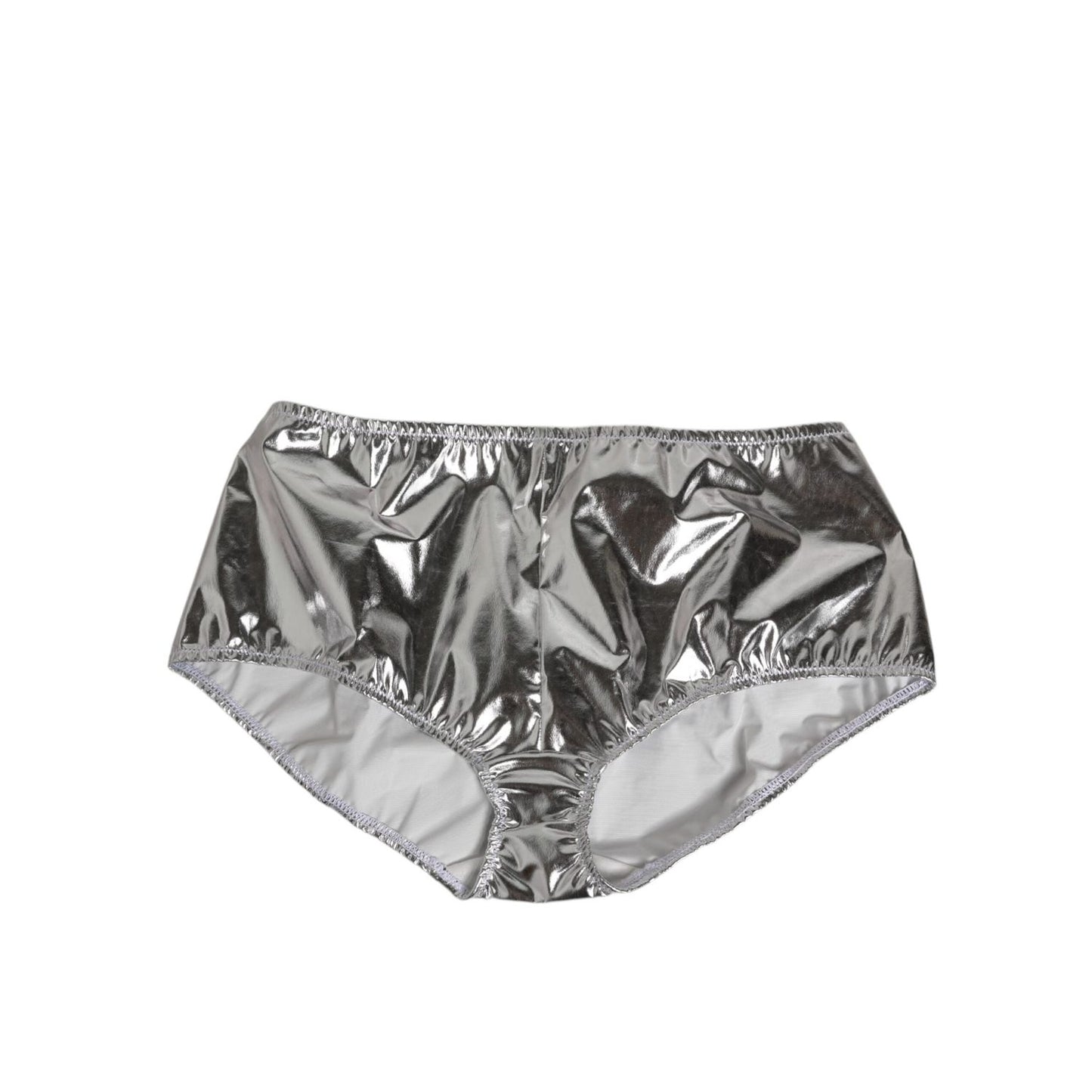 Dolce & Gabbana Silver Metallic High Waist Bikini Bottom Women Underwear
