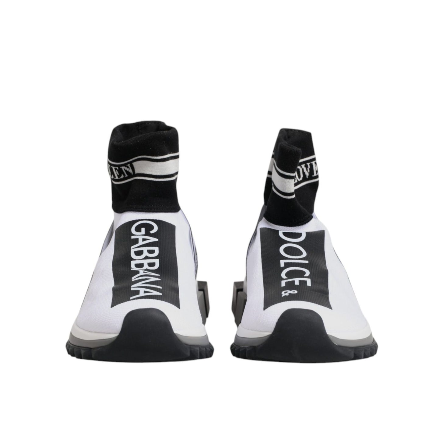 Dolce & Gabbana White Black Sorrento Socks Sneakers Shoes
