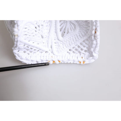 Dolce & Gabbana White Cordonetto Lace Beatrice Tote Shopping Bag