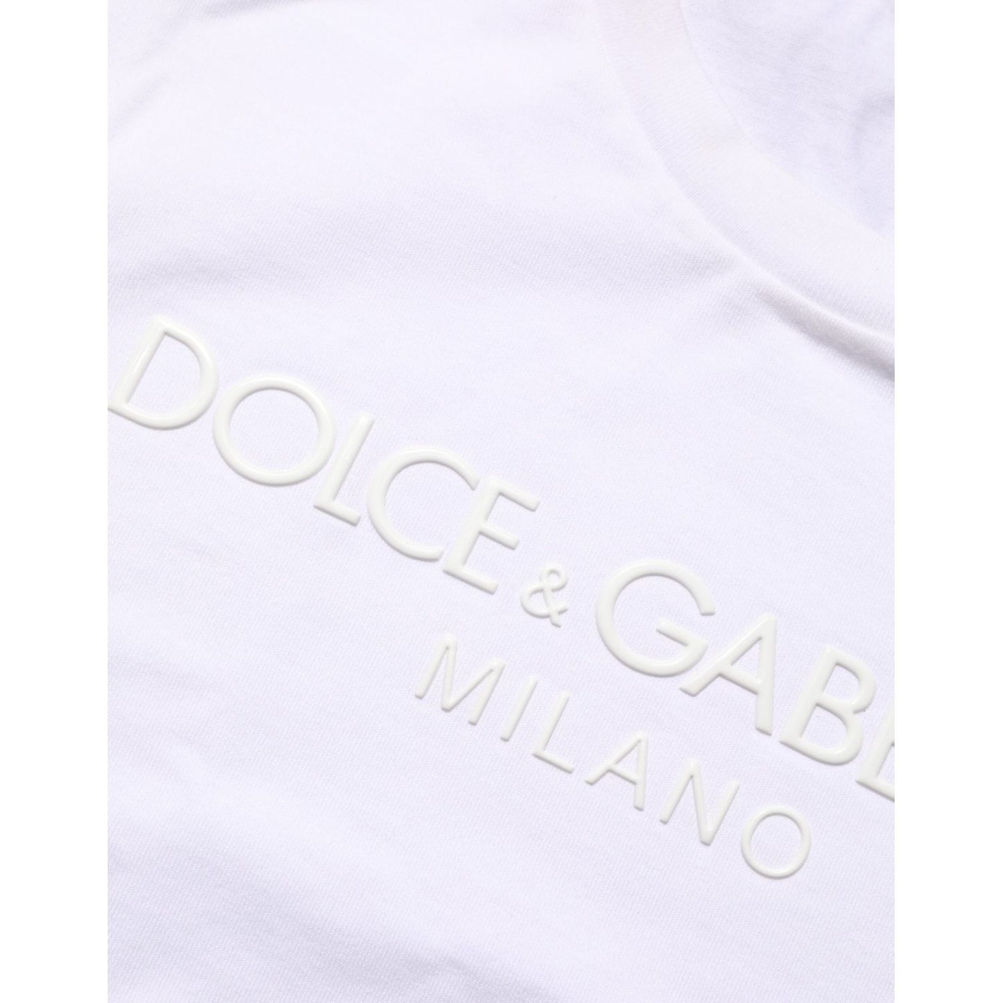 Dolce & Gabbana White Cotton Crew Neck Short Sleeves T-shirt