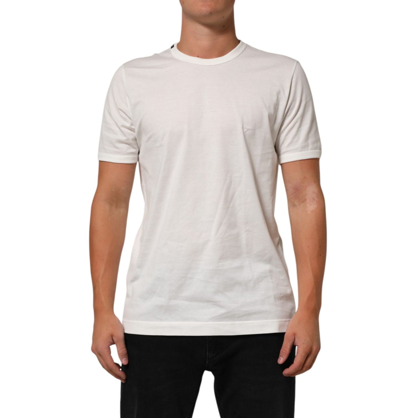Dolce & Gabbana White Cotton Goodluck 2020 Crew Neck T-shirt