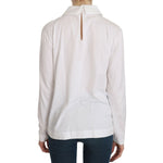 Back view of Dolce & Gabbana White Cotton Longsleeve Collared Blouse, featuring long sleeves and tailored fit, made in Italy.