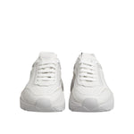 Dolce & Gabbana White Daymaster Low Top Mens Sneakers Shoes, sporty design, luxurious craftsmanship, front view.