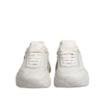 Dolce & Gabbana White Daymaster Low Top Sneaker Shoes front view showcasing sleek design and fine Italian craftsmanship.