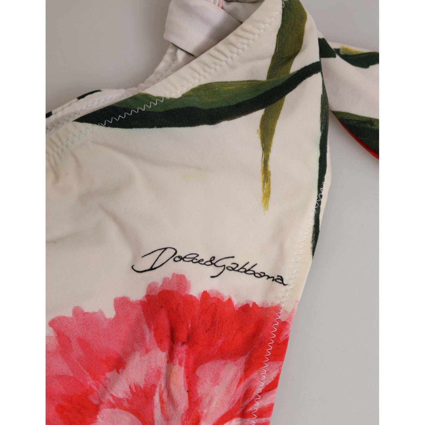 Dolce & Gabbana White Floral Swimsuit 2 Piece Top Bottom Swimwear