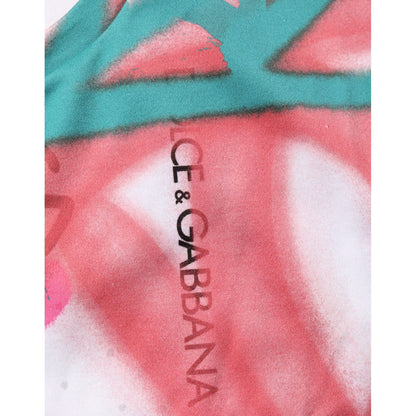 Dolce & Gabbana White Graffiti Crew Neck Short Sleeves T-shirt