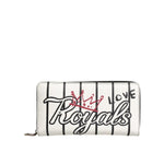 Dolce & Gabbana White Leather DG Crown Royals Continental Zip Around Wallet
