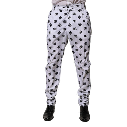Dolce & Gabbana White Logo Cotton Skinny Denim Trouser Pants