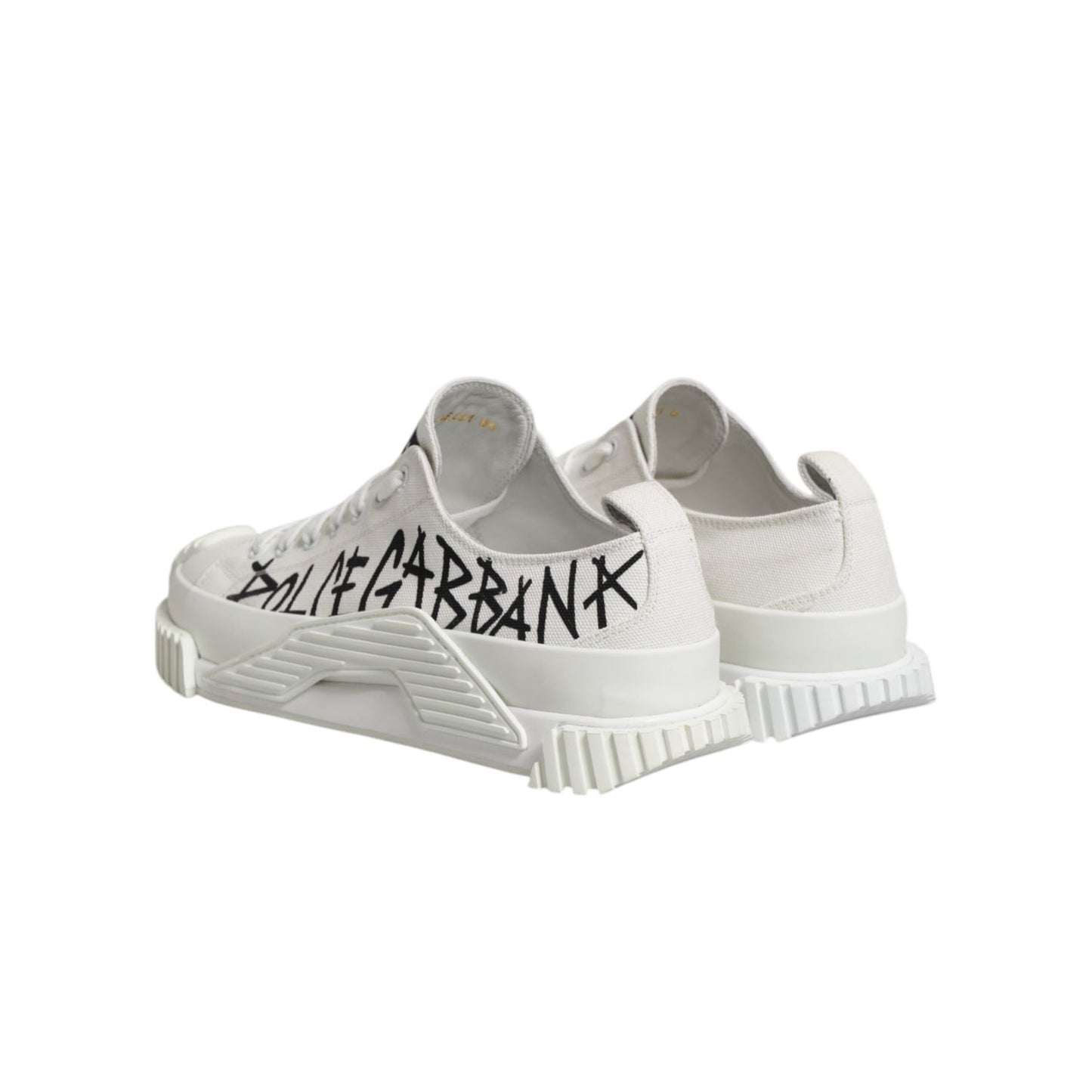 Dolce & Gabbana White Logo Graffiti Low Top Sneakers Shoes