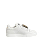Dolce & Gabbana White Logo Plaque Low Top Men Sneakers Shoes