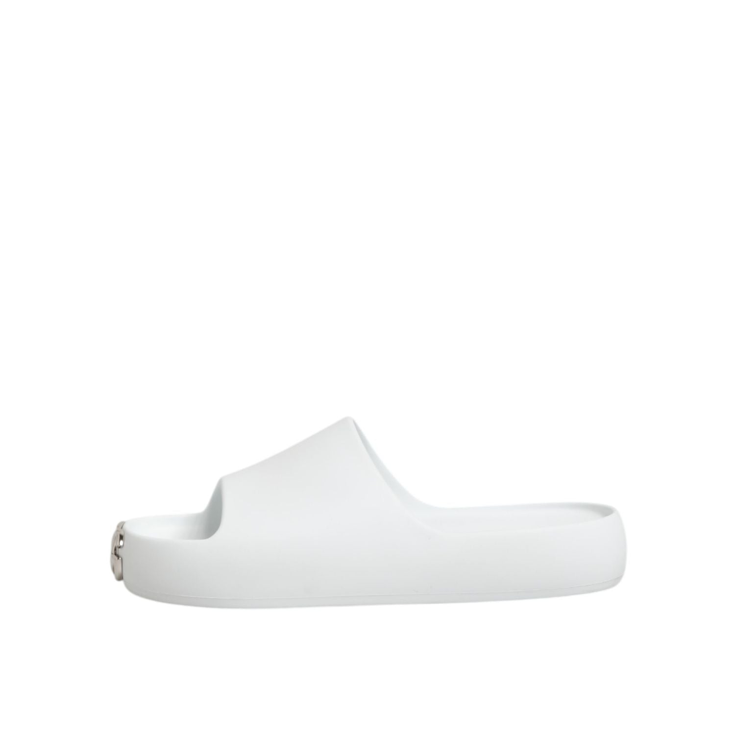 Dolce & Gabbana White Logo Slides Sandals Men Beachwear Shoes