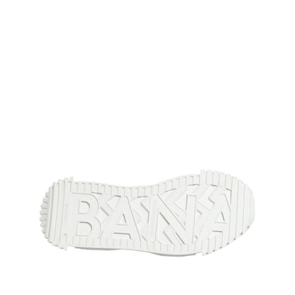 Dolce & Gabbana White NS1 Canvas Leather Embellished Sneakers Shoes