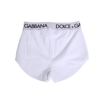 Dolce & Gabbana White Nylon Logo Waistband Shorts Underwear
