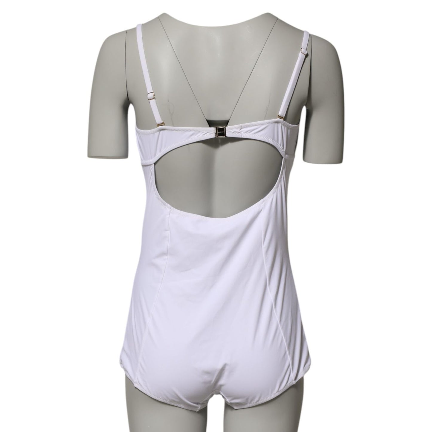 Dolce & Gabbana White Padded Balconette One Piece Swimwear