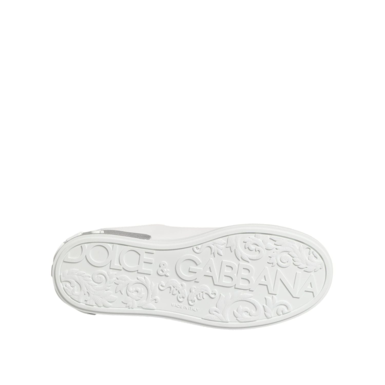 Dolce & Gabbana White Purple Leather Low Top Sneakers Shoes