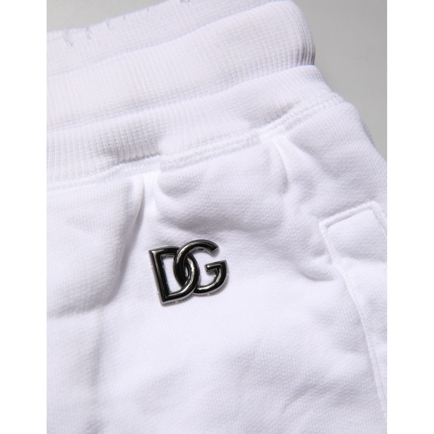 Dolce & Gabbana White Ripped Mid Waist Casual Bermuda Short