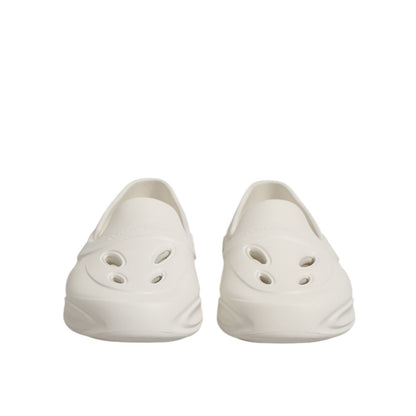 Dolce & Gabbana White Rubber Slides Low Top Sneakers Shoes