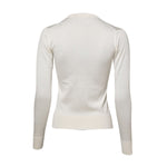 Dolce & Gabbana White Silk Lily Buttoned Cardigan Sweater