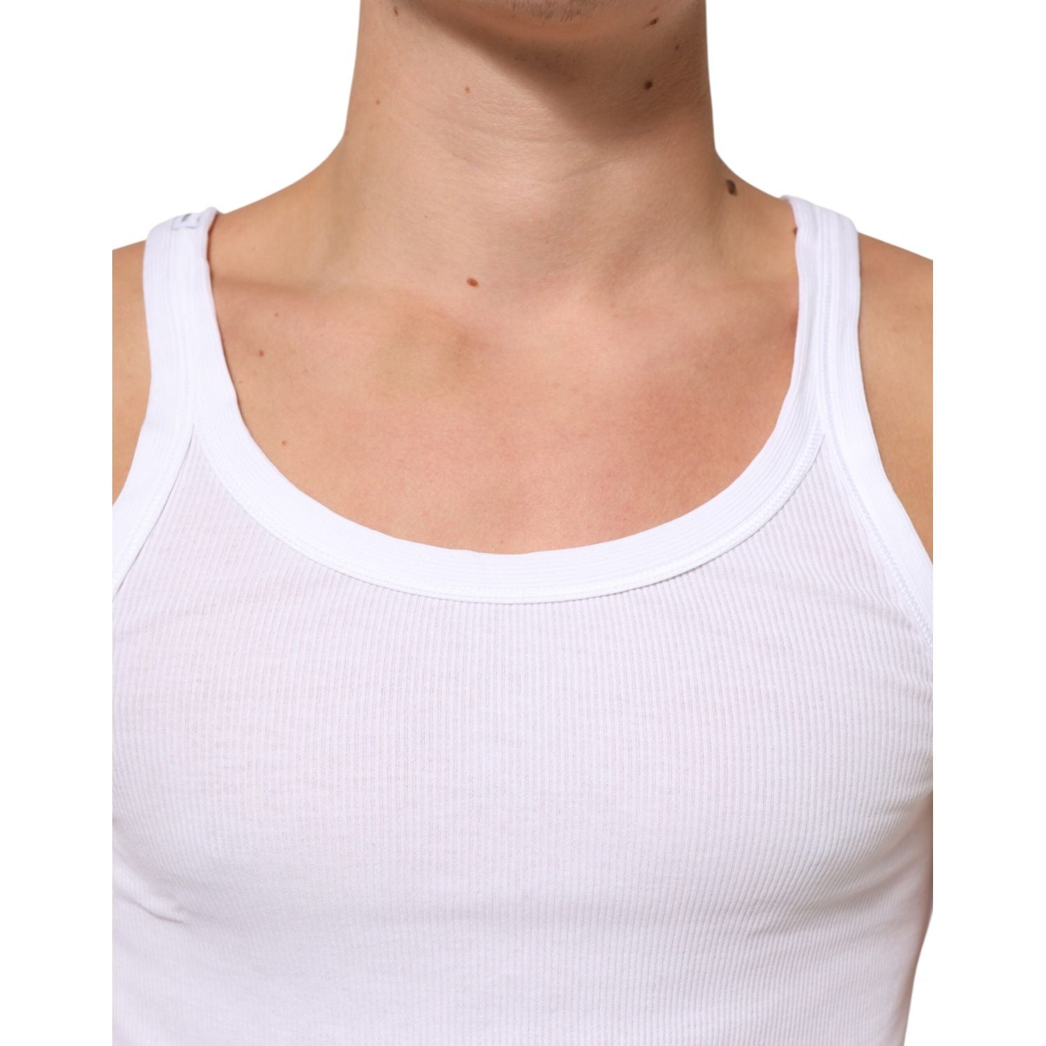 Dolce & Gabbana White Sleeveless Round Neck Tank Top T-shirt