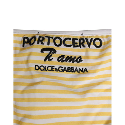 Dolce & Gabbana White Yellow Stripe Tie Side Logo Underwear