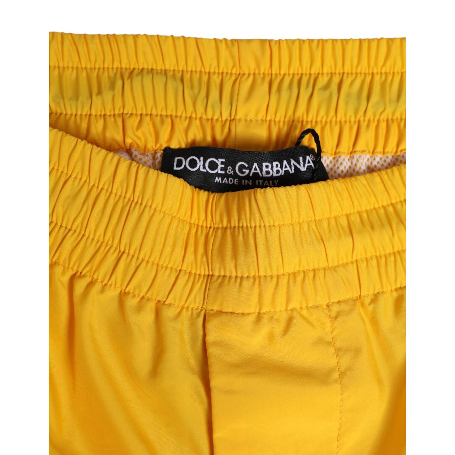 Dolce & Gabbana Yellow Nylon Logo Plaque Boxer Shorts Swimwear