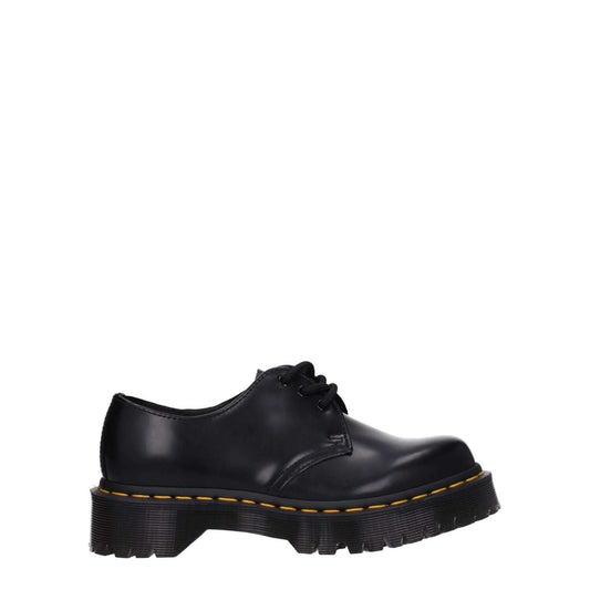 Dr. Martens Black Leather Oxfords And Derbies, lace-up, round toe, black leather, rubber sole, mid heels, casual style, MPN D1461BEX21084001