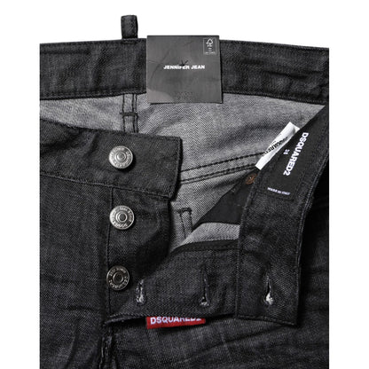 Dsquared² Black Cotton Low Waist Skinny Denim Jeans