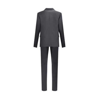 Back view of Dsquared² Black Fleece Wool Two-Piece Suit showcasing tailored jacket and trousers.